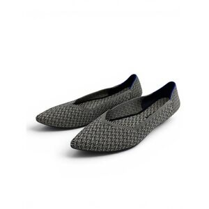 Rothys The Point Womens 9.5 Black White Herringbone Pointed Toe Flats Shoes